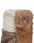 Florence Longer Length Luxury Faux Fur Slipper Boots in Patchwork Ferret