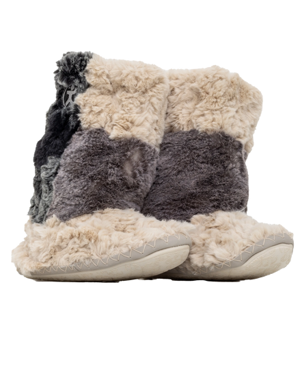 The Bedroom Athletics Womens Florence Mid Luxury Faux Fur Slipper Boots in Llama