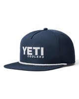 The Yeti Mens Yeti Coolers Mid Pro Flat Brim Rope Cap in Navy