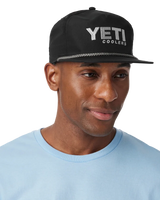 The Yeti Mens Yeti Coolers Mid Pro Flat Brim Rope Cap in Black