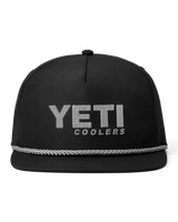 The Yeti Mens Yeti Coolers Mid Pro Flat Brim Rope Cap in Black