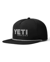 The Yeti Mens Yeti Coolers Mid Pro Flat Brim Rope Cap in Black