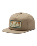 Get 'Em Flat Brim Snapback Cap in Cape Taupe