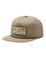 Get 'Em Flat Brim Snapback Cap in Cape Taupe