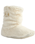 Gisele High Density Faux Fur Rouched Slipper Boots in Cream