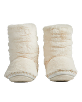 Gisele High Density Faux Fur Rouched Slipper Boots in Cream