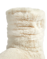 Gisele High Density Faux Fur Rouched Slipper Boots in Cream