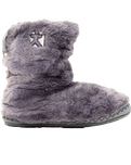 The Bedroom Athletics Womens Gisele High Density Faux Fur Rouched Slipper Boots in Ink