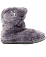 The Bedroom Athletics Womens Gisele High Density Faux Fur Rouched Slipper Boots in Ink