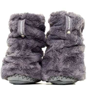 The Bedroom Athletics Womens Gisele High Density Faux Fur Rouched Slipper Boots in Ink