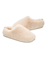 The Bedroom Athletics Womens Ariana Luxury Faux Fur Mules in Gingerbread