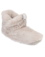 Harriet 100% Recycled High Density Faux Fur Slipper Boot in Trace Grey