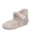 Harriet 100% Recycled High Density Faux Fur Slipper Boot in Trace Grey