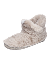 Harriet 100% Recycled High Density Faux Fur Slipper Boot in Trace Grey