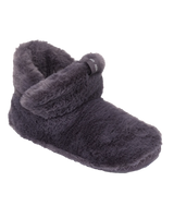 Harriet 100% Recycled High Density Faux Fur Slipper Boot in Ink