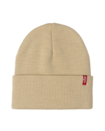 The Levi's® Mens Slouchy Red Tab Beanie in Light Khaki