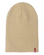 The Levi's® Mens Slouchy Red Tab Beanie in Light Khaki