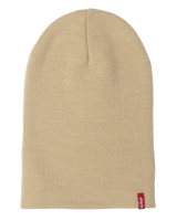 The Levi's® Mens Slouchy Red Tab Beanie in Light Khaki