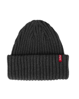 The Levi's® Mens Ribbed Beanie in Dark Grey