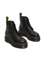 The Dr Martens Womens Sinclair Milled Nappa Leather Platform Boots in Black Milled Napa