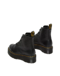 The Dr Martens Womens Sinclair Milled Nappa Leather Platform Boots in Black Milled Napa