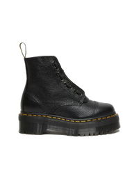 The Dr Martens Womens Sinclair Milled Nappa Leather Platform Boots in Black Milled Napa