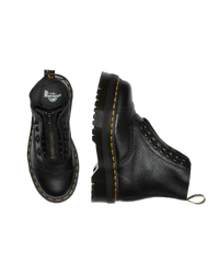 The Dr Martens Womens Sinclair Milled Nappa Leather Platform Boots in Black Milled Napa