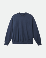 The Brixton Mens Embroidered Heavyweight Oversized Crew Sweatshirt in Washed Navy