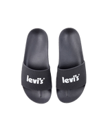 The Levi's® Womens June Poster Flip Flops in Full Black