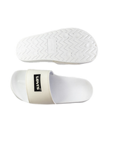 The Levi's® Womens June Boxtab Flip Flops in Brilliant White