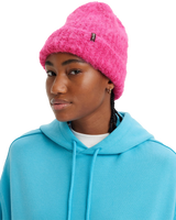 The Levi's® Womens Fuzzy Beanie in Dark Pink