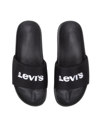 The Levi's® Womens June Bold Padded Sliders in Regular Black