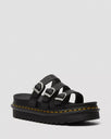 The Dr Martens Womens Blaire Slide Leather Sandals in Black