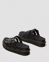 The Dr Martens Womens Blaire Slide Leather Sandals in Black