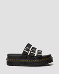 The Dr Martens Womens Blaire Slide Leather Sandals in Black