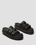 The Dr Martens Womens Blaire Slide Leather Sandals in Black