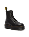 The Dr Martens Womens Jadon III Pisa Leather Platform Boots in Black Pisa