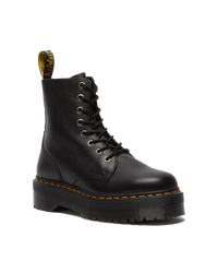 The Dr Martens Womens Jadon III Pisa Leather Platform Boots in Black Pisa