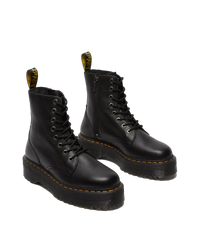 The Dr Martens Womens Jadon III Pisa Leather Platform Boots in Black Pisa