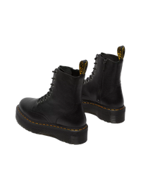 The Dr Martens Womens Jadon III Pisa Leather Platform Boots in Black Pisa