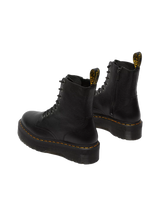 The Dr Martens Womens Jadon III Pisa Leather Platform Boots in Black Pisa