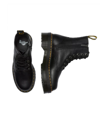 The Dr Martens Womens Jadon III Pisa Leather Platform Boots in Black Pisa