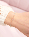 A Little Beautiful Friend Bracelet (3 Hearts) in Silver & Rose Gold