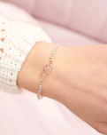 A Little Beautiful Friend Bracelet (3 Hearts) in Silver & Rose Gold