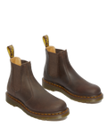 The Dr Martens Mens 2976 Yellow Stitch Crazy Horse Chelsea Boot in Dark Brown