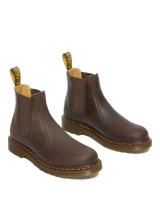 The Dr Martens Mens 2976 Yellow Stitch Crazy Horse Chelsea Boot in Dark Brown