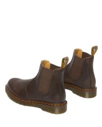 The Dr Martens Mens 2976 Yellow Stitch Crazy Horse Chelsea Boot in Dark Brown