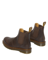 The Dr Martens Mens 2976 Yellow Stitch Crazy Horse Chelsea Boot in Dark Brown