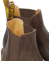 The Dr Martens Mens 2976 Yellow Stitch Crazy Horse Chelsea Boot in Dark Brown