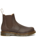 The Dr Martens Womens Womens 2976 Yellow Stitch Crazy Horse Chelsea Boot in Dark Brown